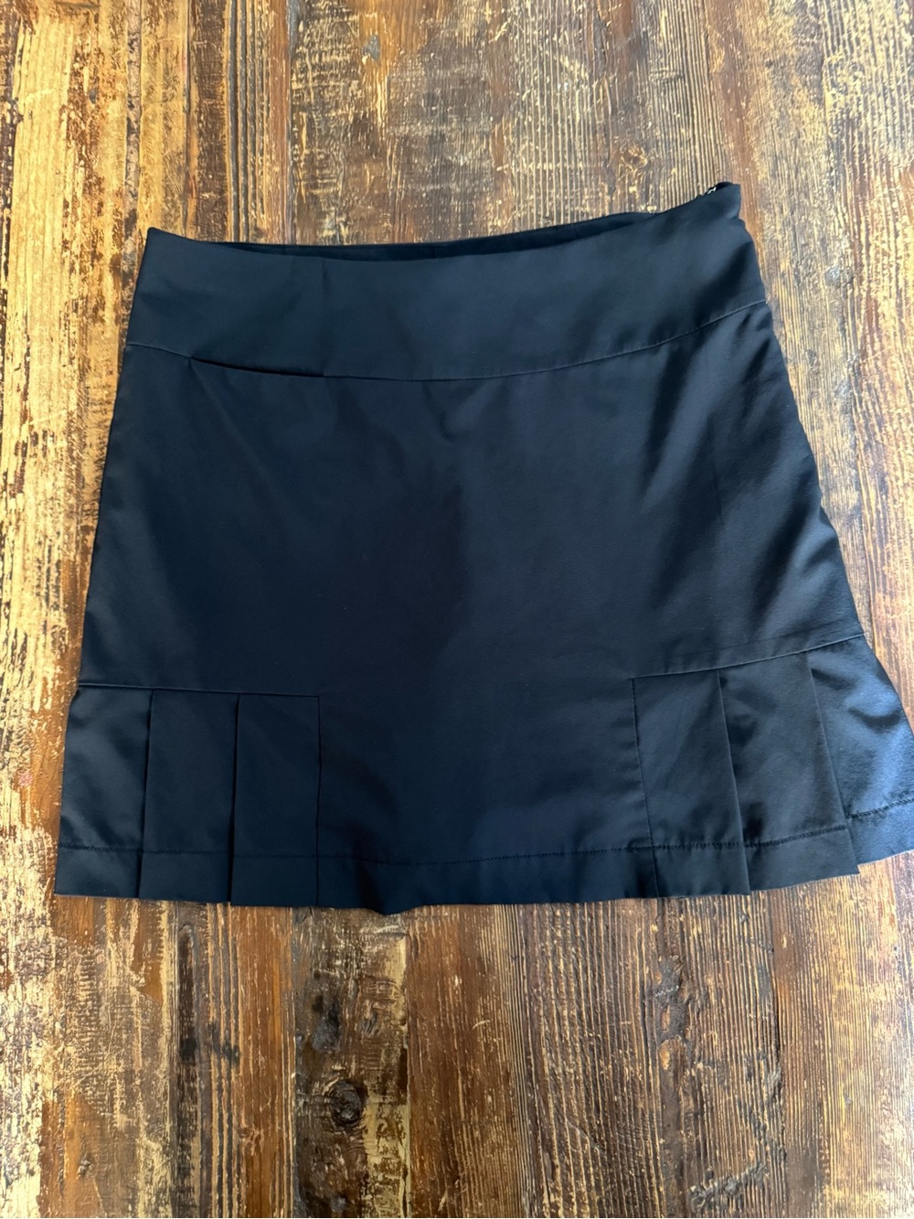 Women's BlackTennis Skirt with Pleat Detail